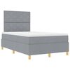 vidaXL Letto a molle con materasso Grigio chiaro 120 x 200 cm Tessuto