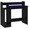 vidaXL Scrivania con Luci LED Nera 97x45x90 cm in Legno Multistrato