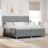 vidaXL Letto a molle con materasso Grigio chiaro 140 x 200 cm Tessuto