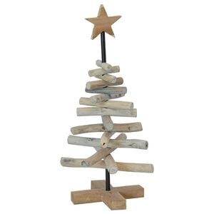 vidaXL Albero di Natale Marrone 60 cm Legno di teak solido