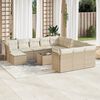 vidaXL Set Divano da Giardino 13 pz con Cuscini Beige in Polyrattan