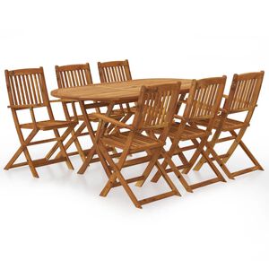 vidaXL Set da Pranzo da Giardino 7 pz Pieghevole in Massello di Acacia