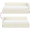 vidaXL Struttura Letto Angolare con Materasso 2 pcs Crema Velluto