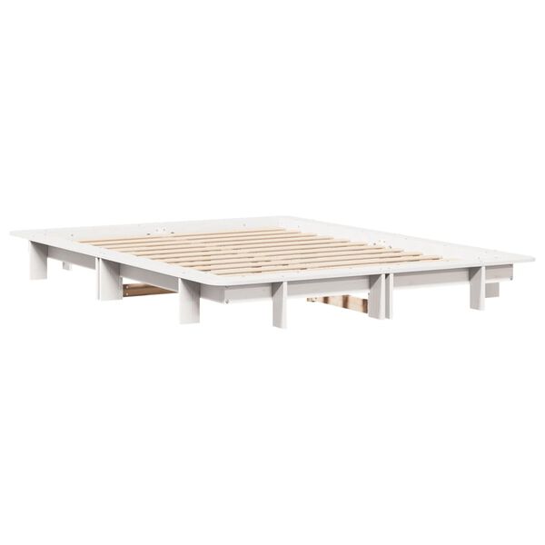 vidaXL Letto senza Materasso Bianco 150x200 cm Legno Massello di Pino
