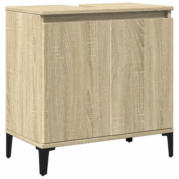 vidaXL Mobile Lavabo Rovere Sonoma 58x33x60 cm in Legno Multistrato