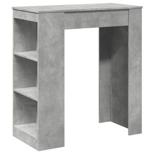 vidaXL Tavolo Bar con Rastrelliera Grigio 95x47x103,5 cm Multistrato