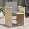 vidaXL Sedie da Giardino con Cuscini 4 pz Beige Misto in Polyrattan