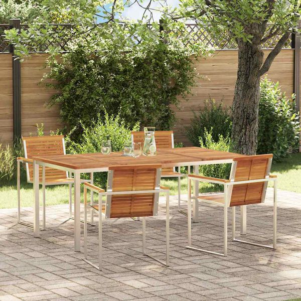 vidaXL Set da Pranzo per Giardino 5 pcs Legno Massello di Acacia