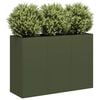 vidaXL Fioriera Verde Oliva 120x40x80 cm in Acciaio Laminato a Freddo