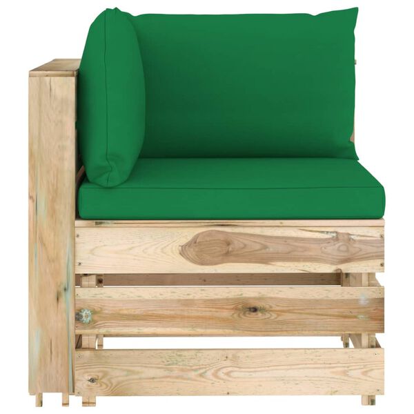vidaXL Set Salotto da Giardino con Cuscini 6 pz Legno Impregnato Verde