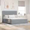 vidaXL Letto con contenitore e LED con led Grigio chiaro 160 x 200 cm
