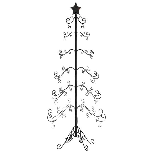vidaXL Albero di Natale Decorativo in Metallo Nero 215 cm
