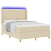 vidaXL Letto a molle con materasso con led Crema 140 x 190 cm Tessuto