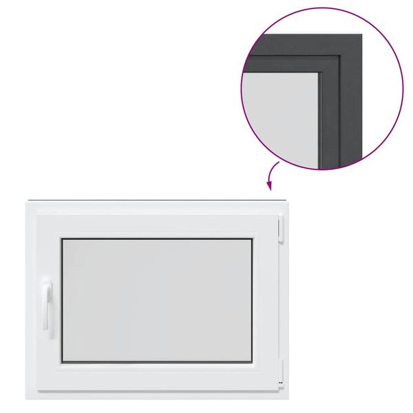 vidaXL Finestra da cantina "RISOR" 80x50 cm anta-ribalta DIN destra antracite