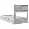 vidaXL Letto con Contenitore con testiera Grigio cemento 90 x 190 cm