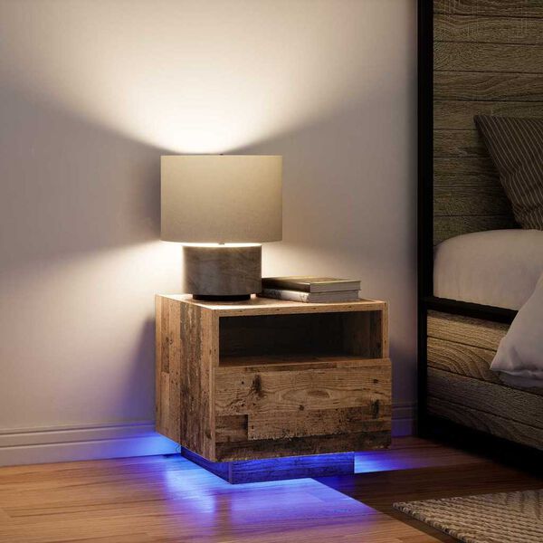 vidaXL Armadio da Notte con cassetto Legno vecchio 40 x 39 x 37 cm