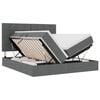 vidaXL Letto con contenitore LED e materasso Grigio Scuro 180 x 200 cm