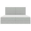 vidaXL Letto con contenitore e LED Grigio chiaro 200 x 200 cm Velluto