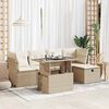 vidaXL Set Divano da Giardino 6 pz con Cuscini Beige in Polyrattan
