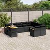vidaXL Set Divani da Giardino 10pz con Cuscini in Polyrattan Nero