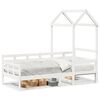 vidaXL Dormeuse con Tetto 80x200 cm Bianco in Legno Massello di Pino