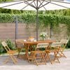 vidaXL Sedie Giardino Pieghevoli 6pz Beige Polyrattan e Legno Massello