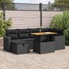 vidaXL Set Divani da Giardino con Cuscini 8 pz Nero Polyrattan Acacia
