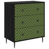 vidaXL Cassettiera GELEEN Stampa geometrica smeraldo 66 x 36,5 x 76 cm