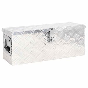 vidaXL Contenitore Portaoggetti Argento 60x23,5x23 cm in Alluminio