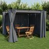 vidaXL Gazebo con Tende Antracite 3x3 m in Acciaio