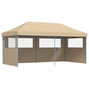 vidaXL Tendone per Feste Pieghevole Pop-Up con 3 Pareti Beige