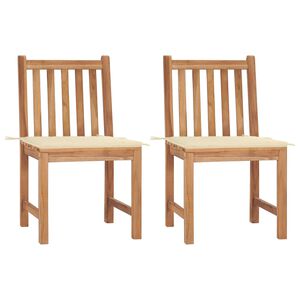 vidaXL Sedie da Giardino 2 pz con Cuscini in Legno Massello di Teak