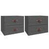 vidaXL Comodini a Muro 2 pz Grigio 50x36x40 cm
