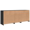 vidaXL Credenza con Luci LED Nera 162x37x67 cm
