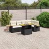 vidaXL Set Divano da Giardino 6 pz con Cuscini Nero in Polyrattan