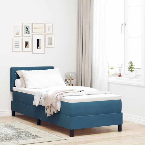 vidaXL Letto a molle con materasso Blu Scuro 80 x 200 cm Velluto