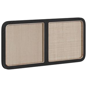 vidaXL Testiera con testiera Nero 120 x 55 x 3 cm Rattan