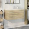 vidaXL Set Mobili da Bagno 2 pz Rovere Sonoma in Legno Multistrato