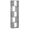 vidaXL Libreria 5 Ripiani Grigio Cemento 45x23,5x162,5cm Multistrato