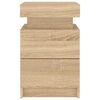 vidaXL Comodino con Luci LED Rovere Sonoma 35x39x55 cm
