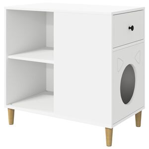 vidaXL Casa per Gatti Bianco 72 x 42,5 x 70 cm Legno ingegnerizzato