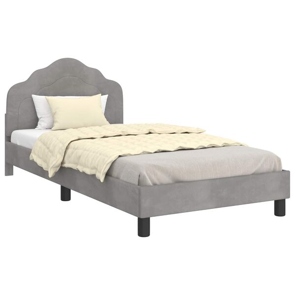 vidaXL Struttura letto bambini con testata Grigio chiaro 90 x 190 cm
