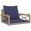 vidaXL Panchina Dondolo con Cuscini Grigia 63x62x40 cm in Polyrattan