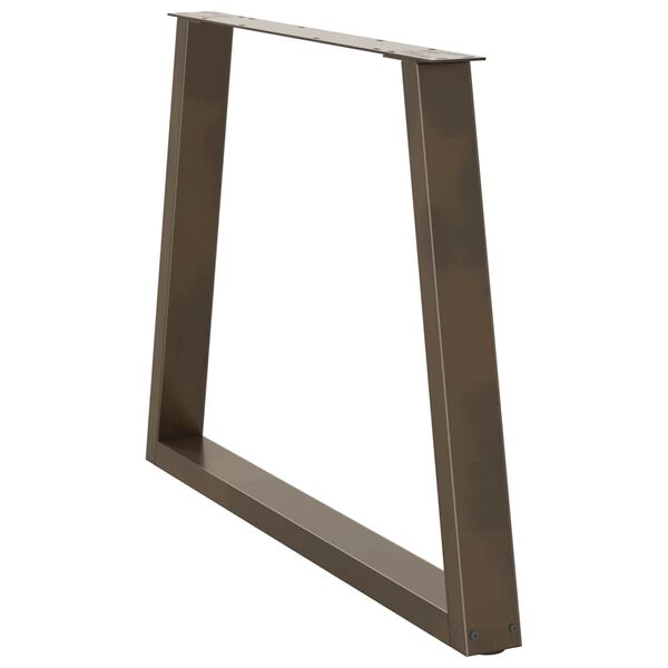 vidaXL Gambe per tavolo da pranzo a forma di V 2 pz in acciaio naturale 100x(72-73,3) cm