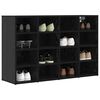 vidaXL Mobile per scarpe con lo scaffale Rovere Nero 103 x 30 x 67 cm