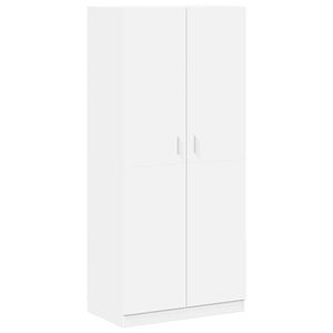 vidaXL Armadio Bianco 90x52x200 cm in Legno Multistrato