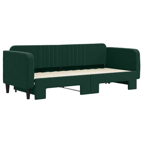 vidaXL Divano Letto con Letto Estraibile Verde Scuro 80x200cm Velluto