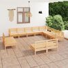 vidaXL Set Salotto da Giardino 12 pz in Legno Massello di Pino