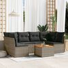 vidaXL Set Divani da Giardino 7 pz con Cuscini Grigio in Polyrattan