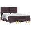 vidaXL Letto a molle con testiera Marrone scuro 200 x 180 cm Tessuto